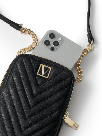 Prešívaný Telefón Crossbody Taška S Reťazou