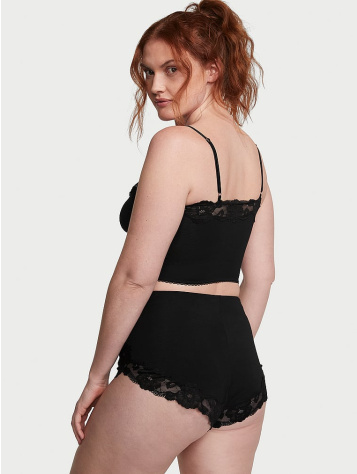Modal Soft & Lace Trim Straight-Neck Cami Set