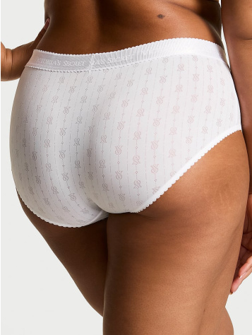 Logo Pointelle Hiphugger Panty